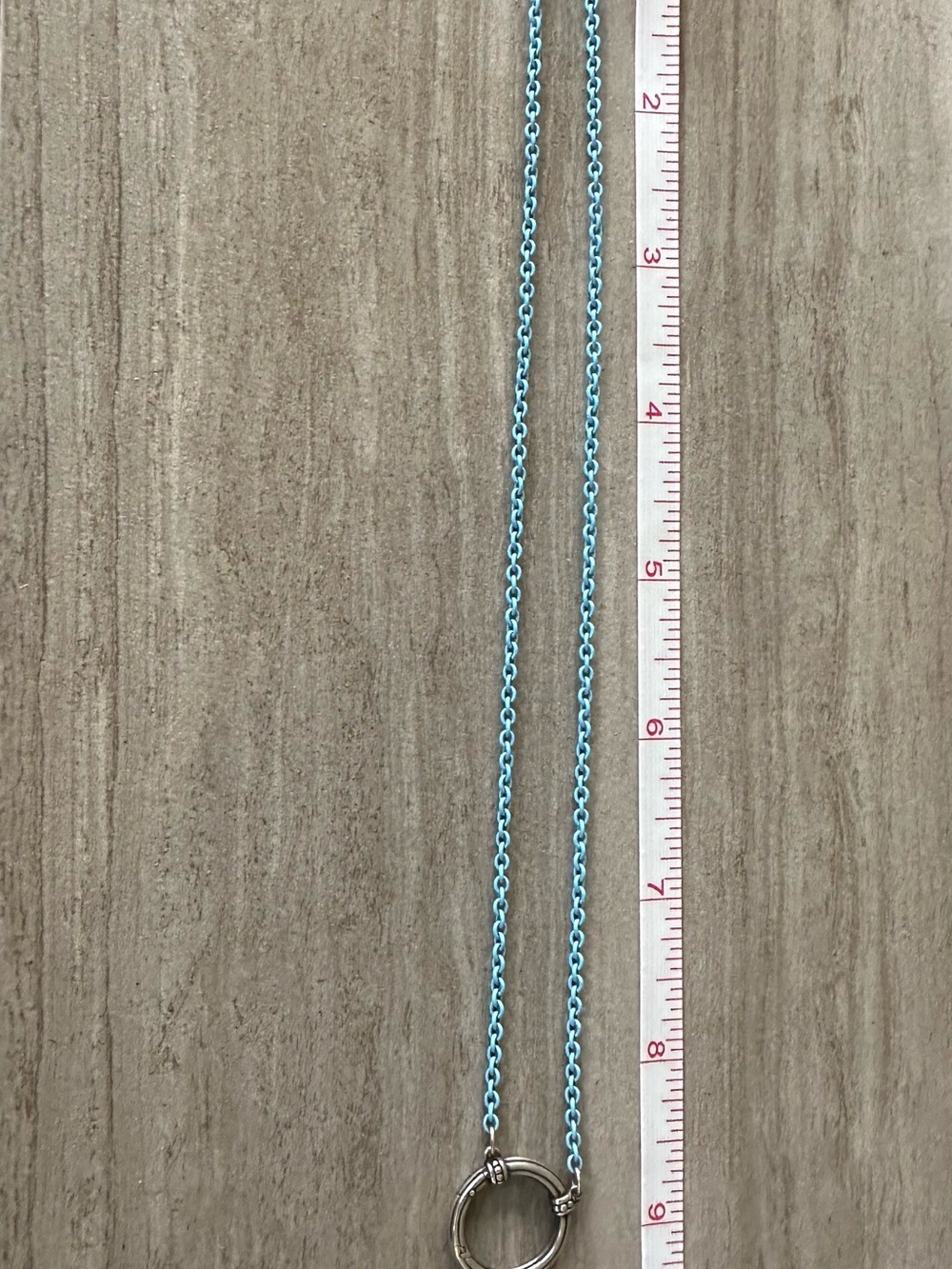 James Avery Turquoise Chain Necklace with Silver Ring Pendant - Picture 2 of 3